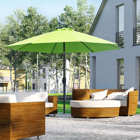 2.7M Garden Parasol Umbrella with Glass Fibre Ribs and Aluminium Frame, Tilting Sun Shade Shelter Canopy