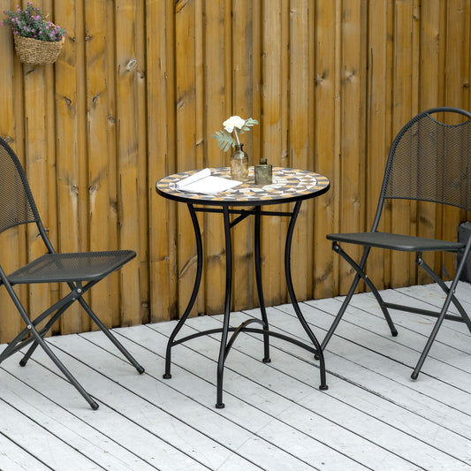 Tivoli Φ60cm Mosaic Garden Table - Grey