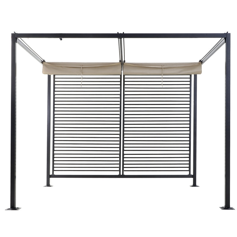 2.8m x 3m Metal Pergola – Retractable Canopy Roof Patio Cover