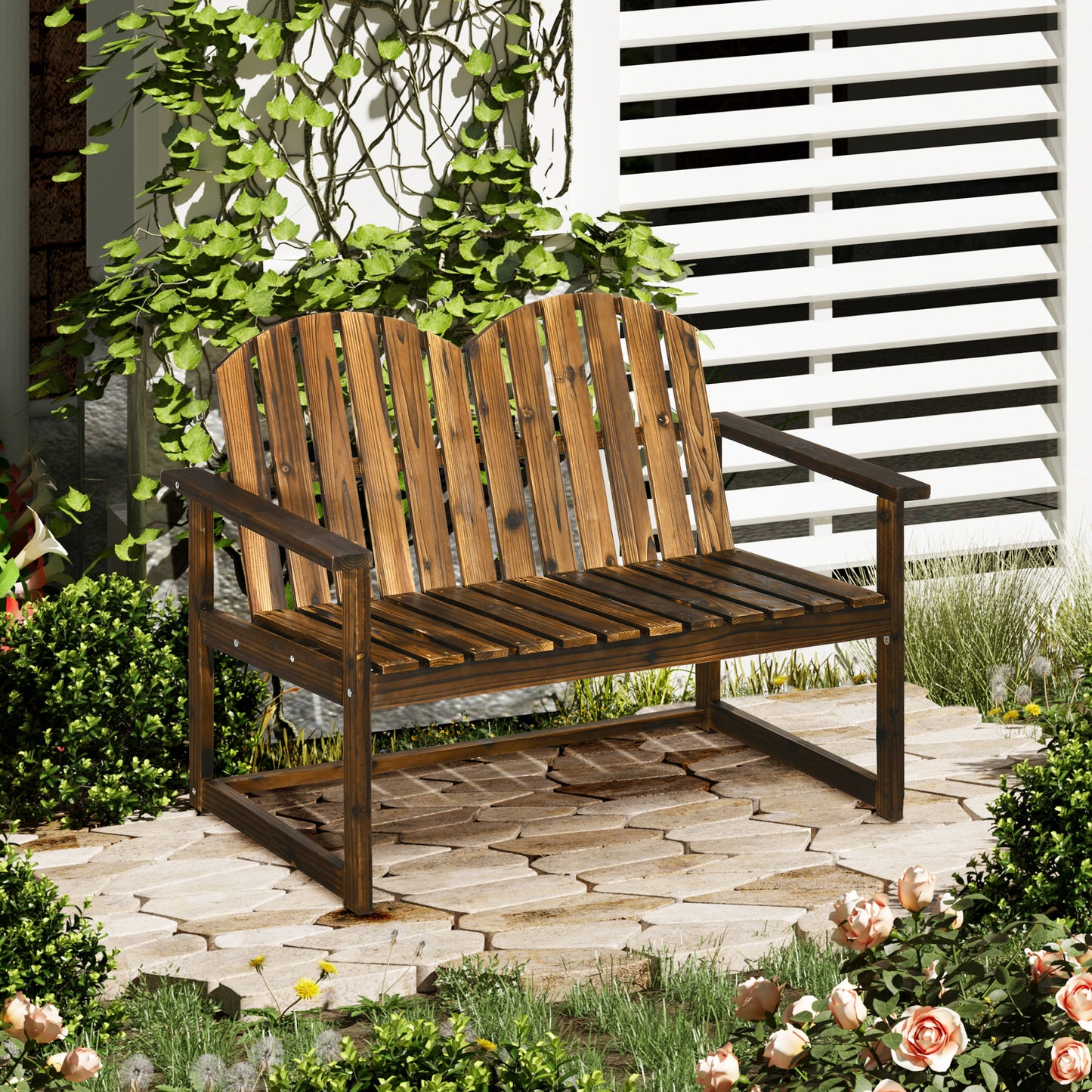 Mediterraneo Outdoor Wooden Garden Bench