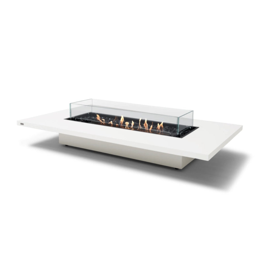 EcoSmart Daiquiri 70 Fire Pit Table Bone Finish Black Burner