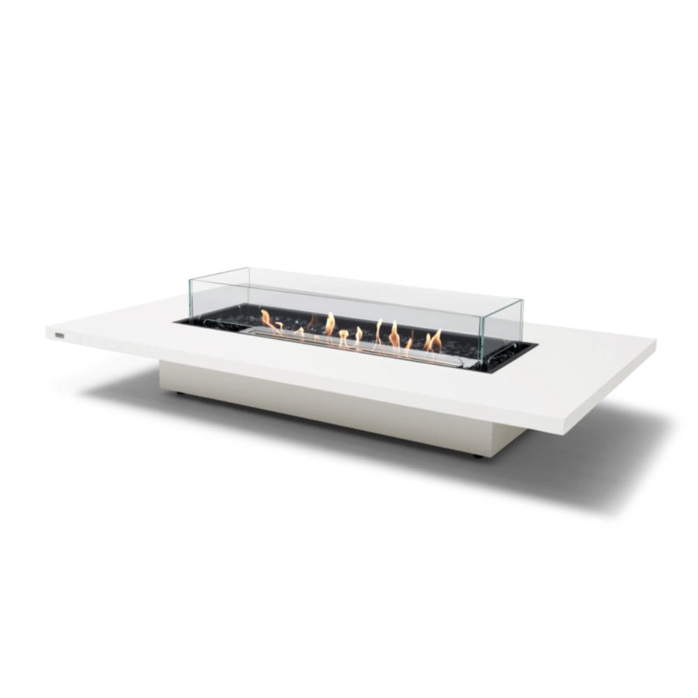 EcoSmart Daiquiri 70 Fire Pit Table Bone Finish Stainless Steel Burner