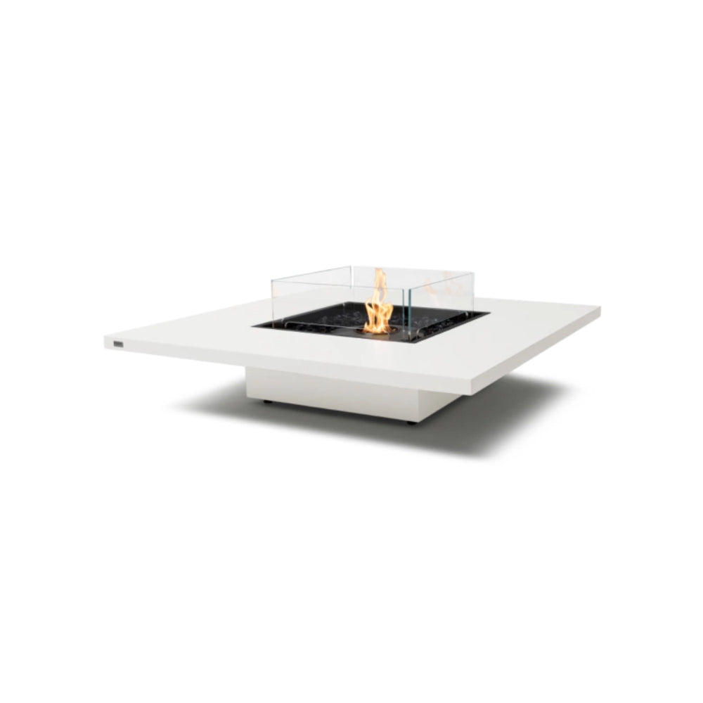 EcoSmart Vertigo 50 Fire Pit Table Bone Finish Black Burner