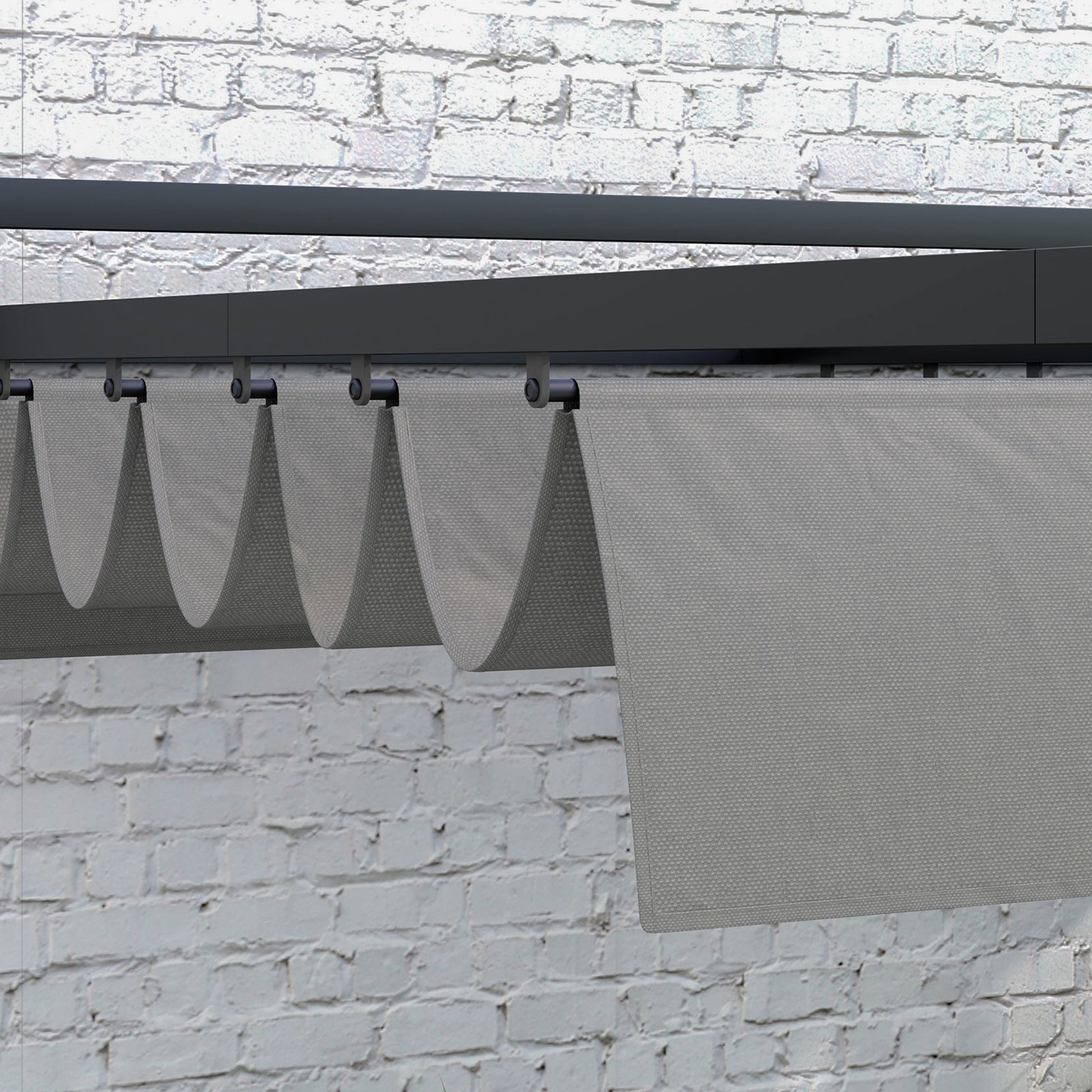 Outsunny 3 x 4m Retractable Pergola, Garden Gazebo Shelter with Aluminium Frame, for Grill, Patio, Deck, Dark Grey