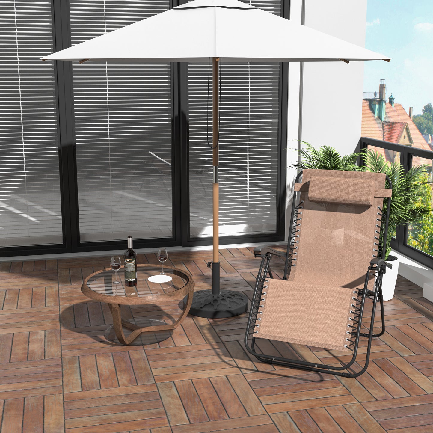 Zero Gravity Chair Metal Frame Texteline Armchair Outdoor Folding and Reclining Sun Lounger with Head Pillow for Patio Decking Gardens Camping,