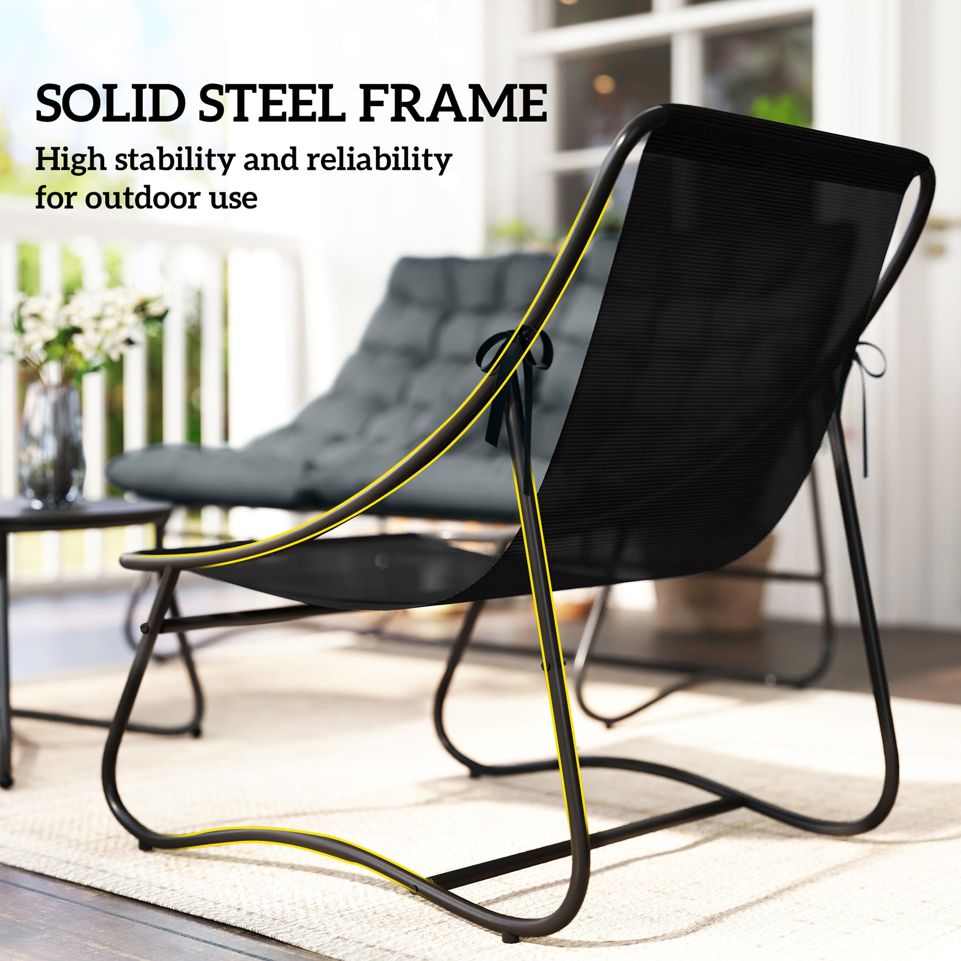 Outsunny Four-Piece Curved Seat Garden Sofa Set - Grey/Black