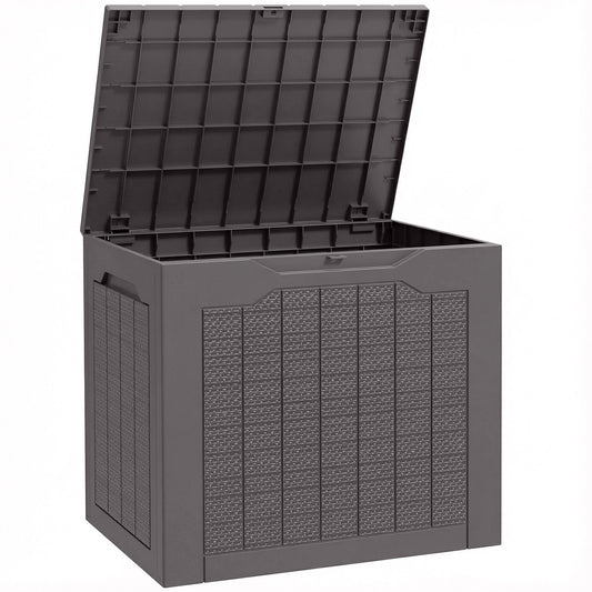 Outsunny - 93L Plastic Garden Storage Box, Brown