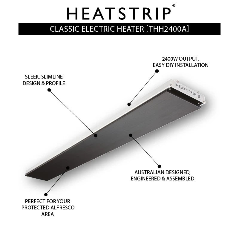 Design 2400 Watt - Wall-Mounted Electric Patio Heater - image 2