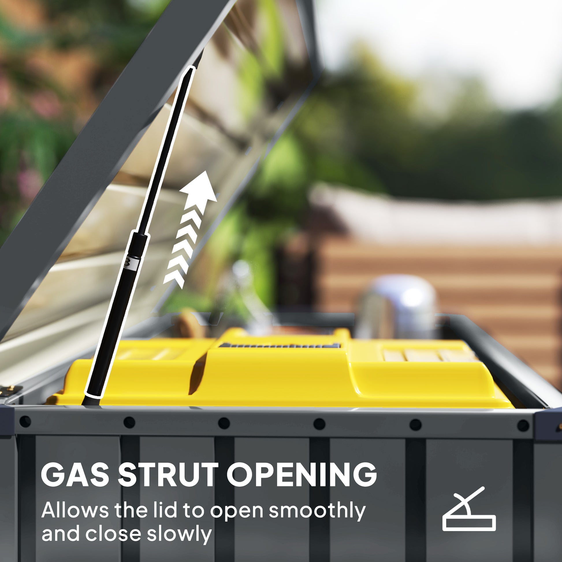 Outsunny - 400L Galvanised Steel Garden Storage Box, Dark Grey
