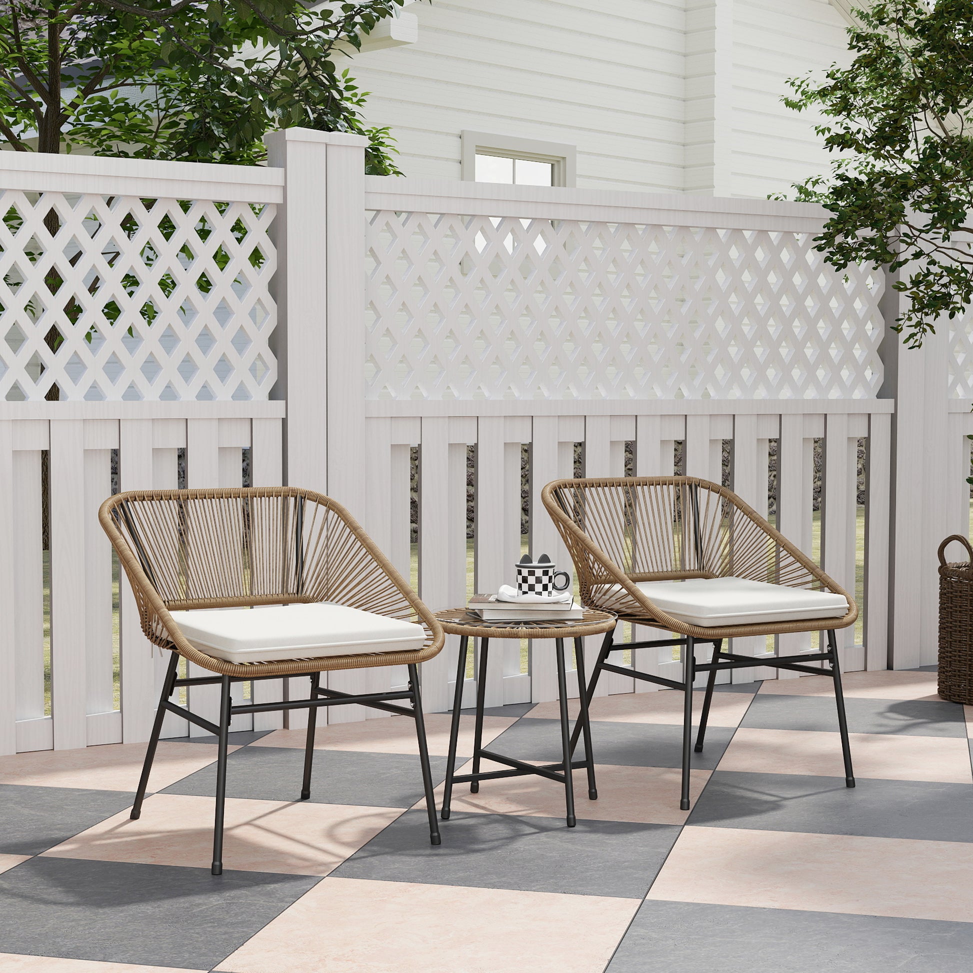 Amalfi 3 Piece Rattan Bistro Set