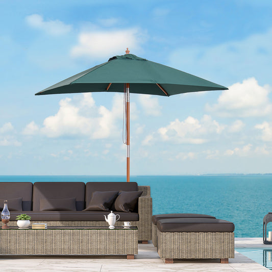 2m x 1.5m Garden Parasol Umbrella with Tilting Sunshade Canopy
