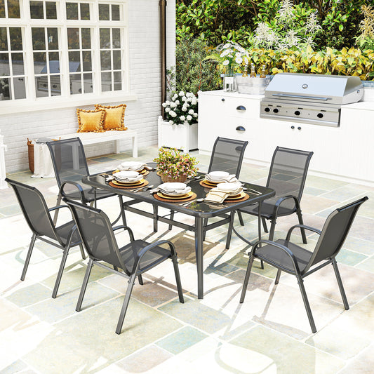 Mediterraneo Seven-Piece Garden Dining Set - Charcoal Grey