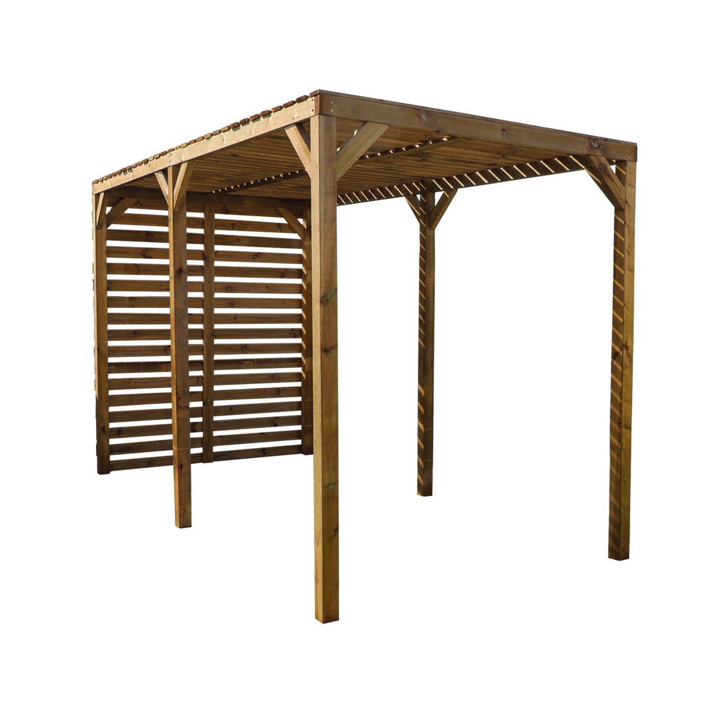 Mercia Pressure Treated Pergola with Slatted Panels - Mercia