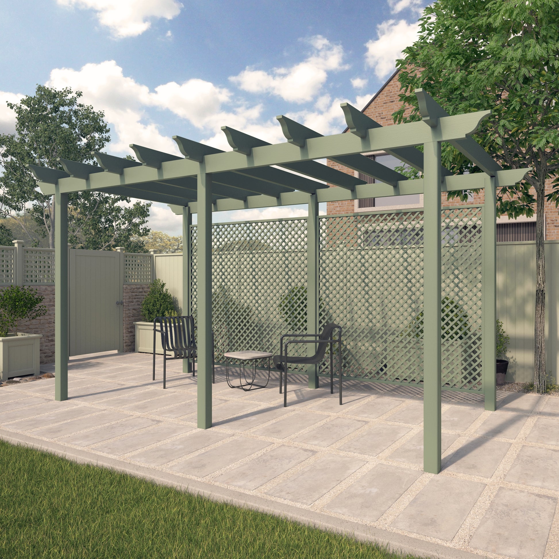 RHS Prestige Pérgola Grande de Iroko o Madera Tratada Térmicamente