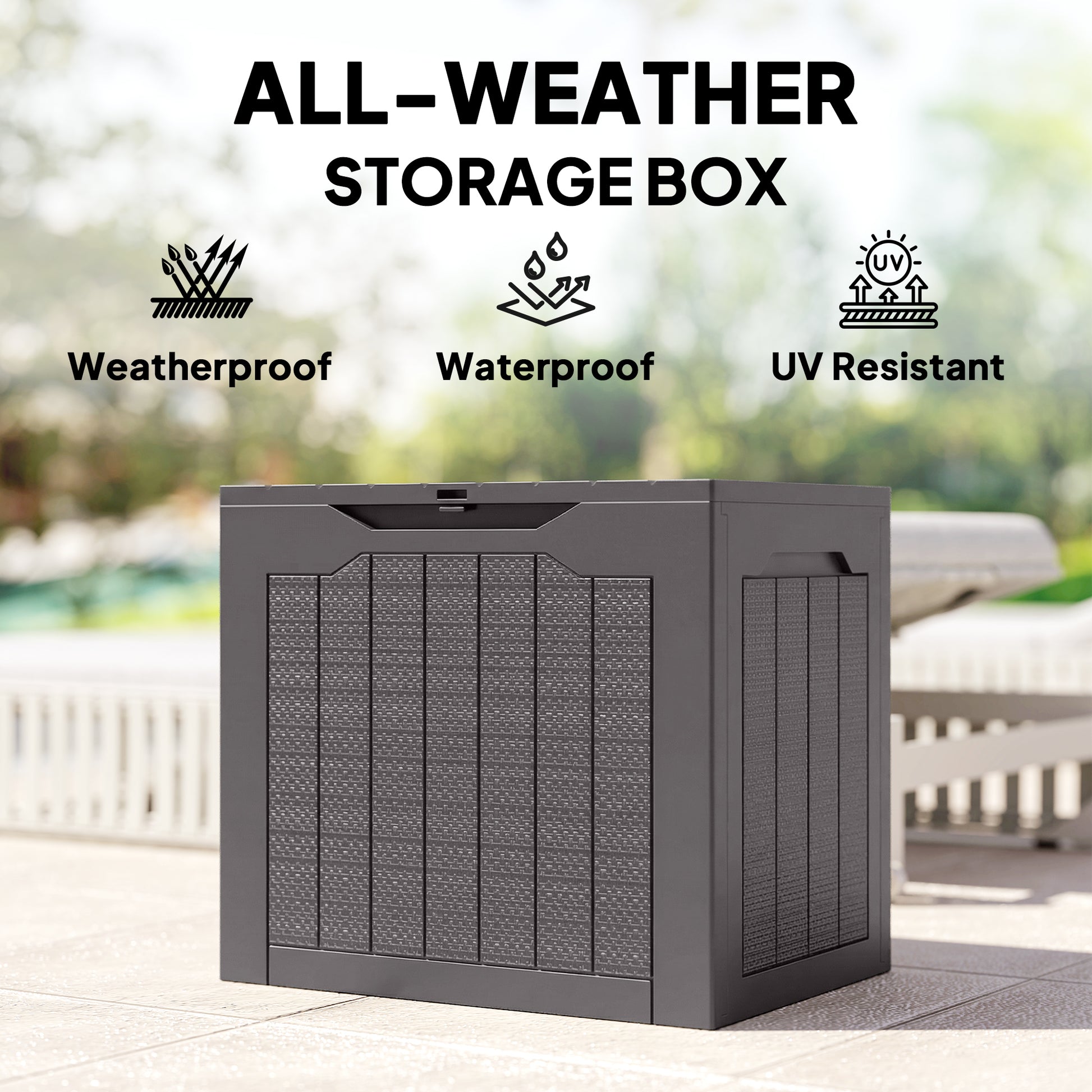 Outsunny - 93L Plastic Garden Storage Box, Brown