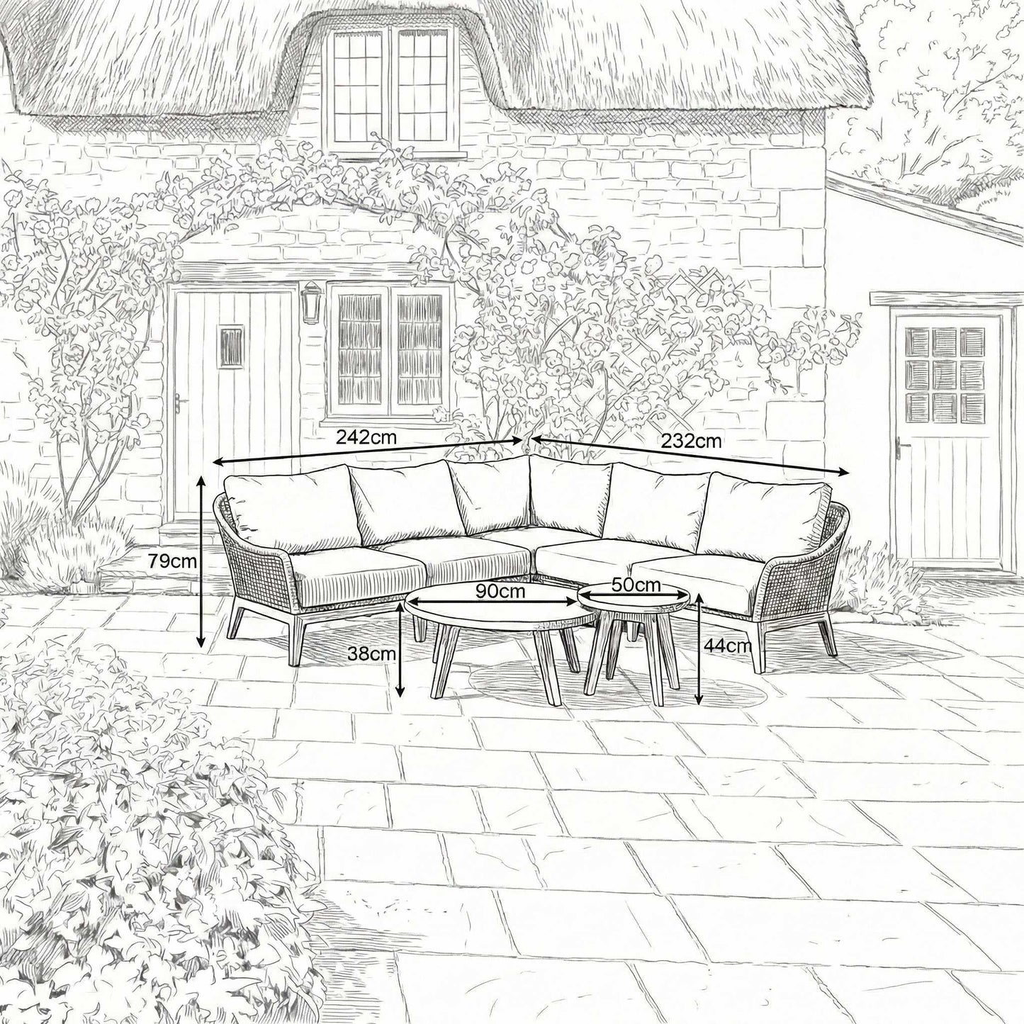 Nova outdoor furniture set garden seating layout
