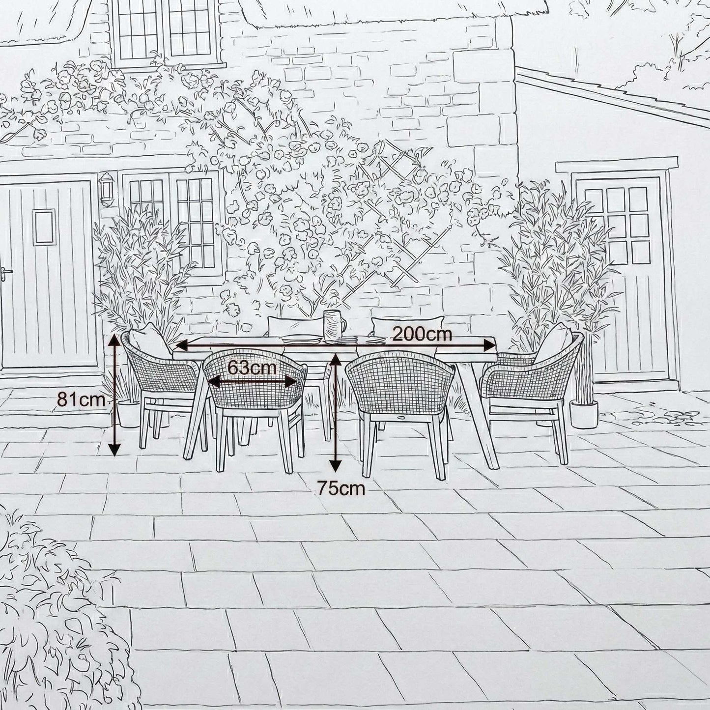 Nova outdoor seating set full layout
