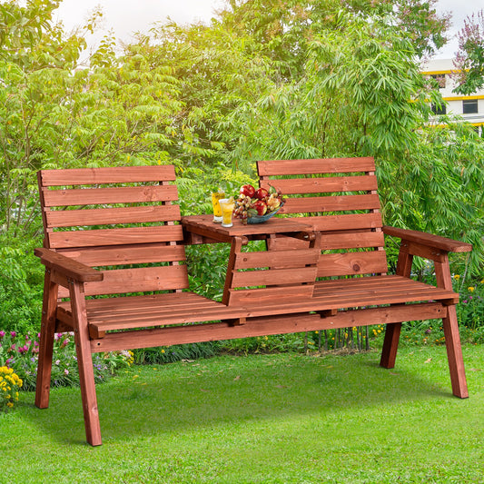 Marbella Fir Wood Convertible 2 to 3 Seater Garden Bench Wood Tone