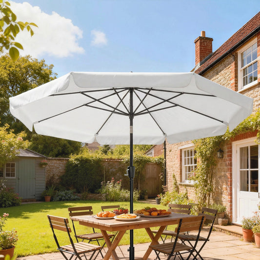 3 m Garden Parasol with Tilt Mechanism & Crank Handle, UPF 30+ Patio Umbrella Garden Table Umbrella