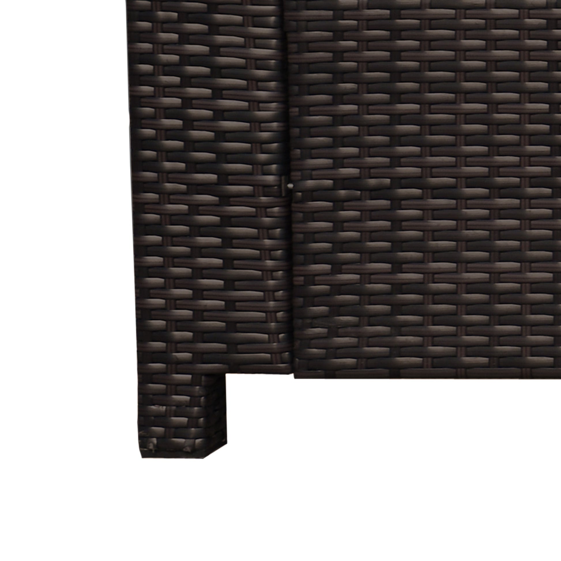 Outsunny 3 Seater Rattan Sofa, All-Weather Wicker Weave Metal Frame Chair with Fire Resistant Cushion, Brown