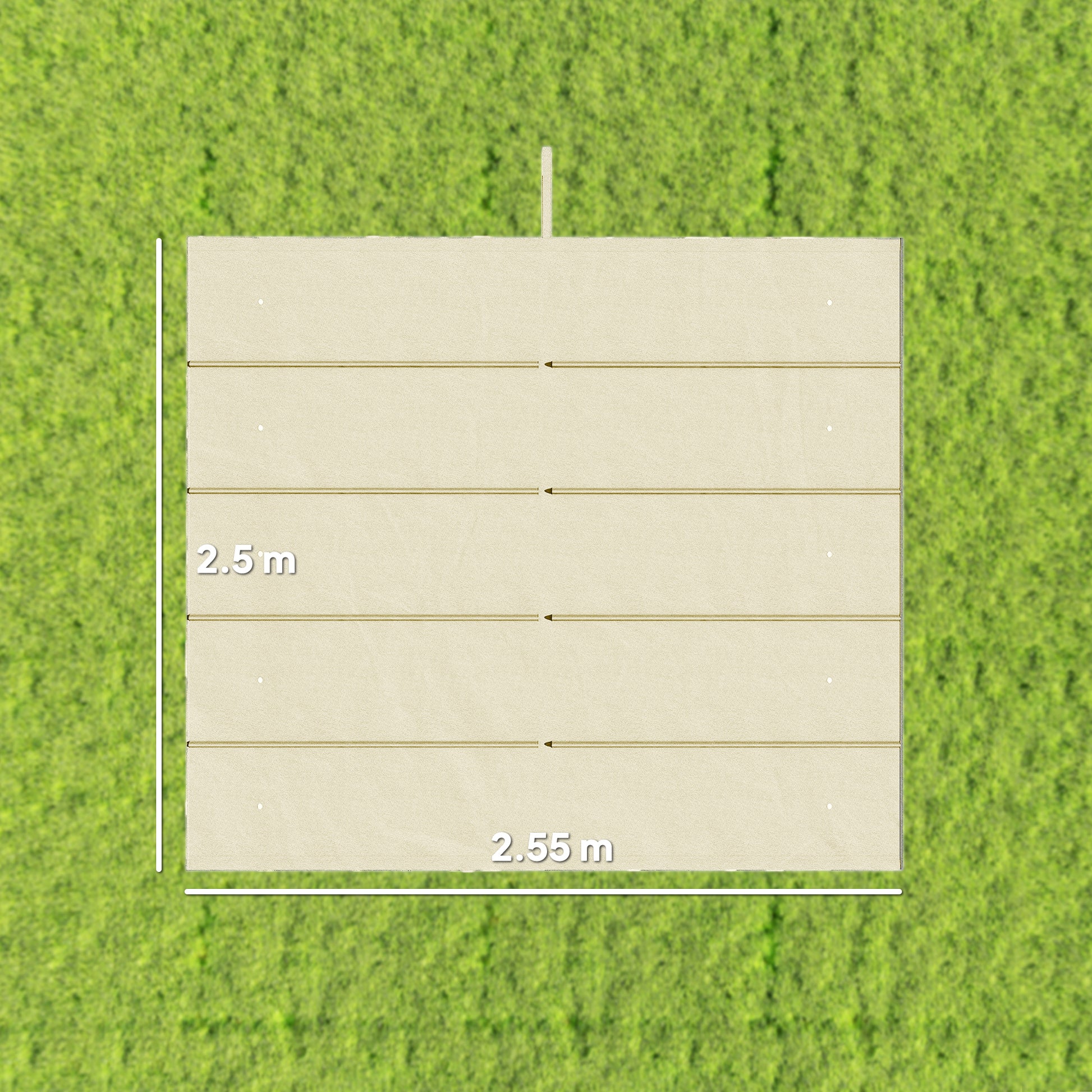 Outsunny Retractable Pergola Cover, 2.55 x 2.5 m Replacement Canopy Fabric for 3 x 3 m Frame, Roof Top Only, Cream White