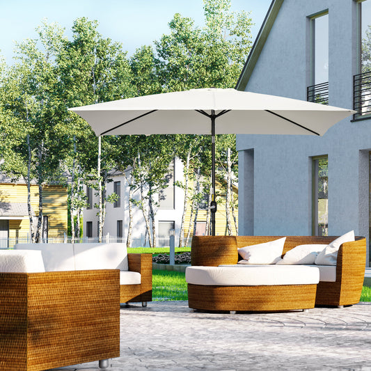 3x2m Garden Parasol Umbrella with Aluminium Pole, Tilt and Crank