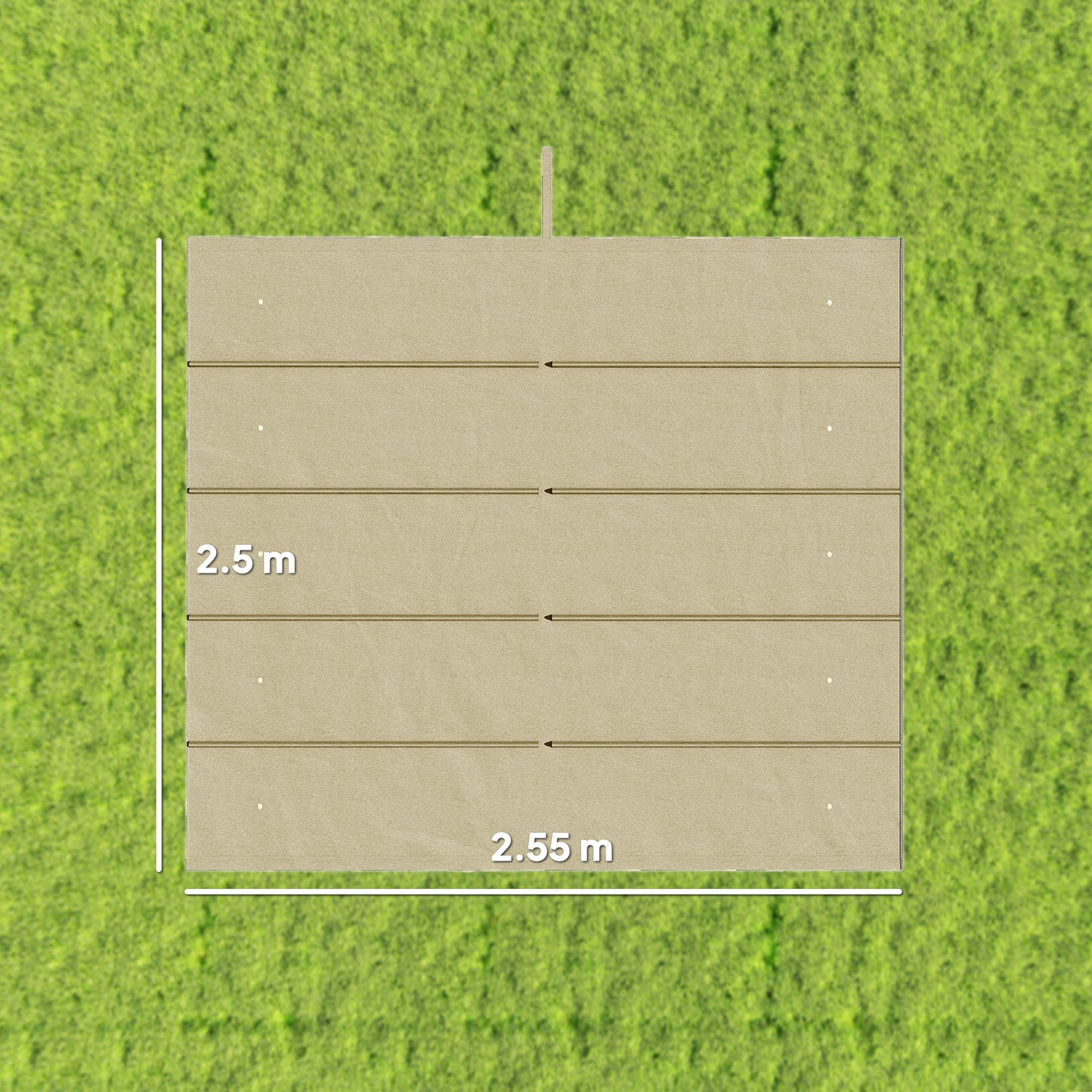 Outsunny Retractable Pergola Cover, 2.55 x 2.5 m Replacement Canopy Fabric for 3 x 3 m Frame, Roof Top Only, Beige