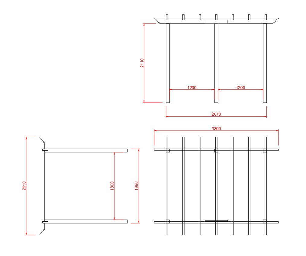 RHS Prestige Pérgola Mediana de Madera