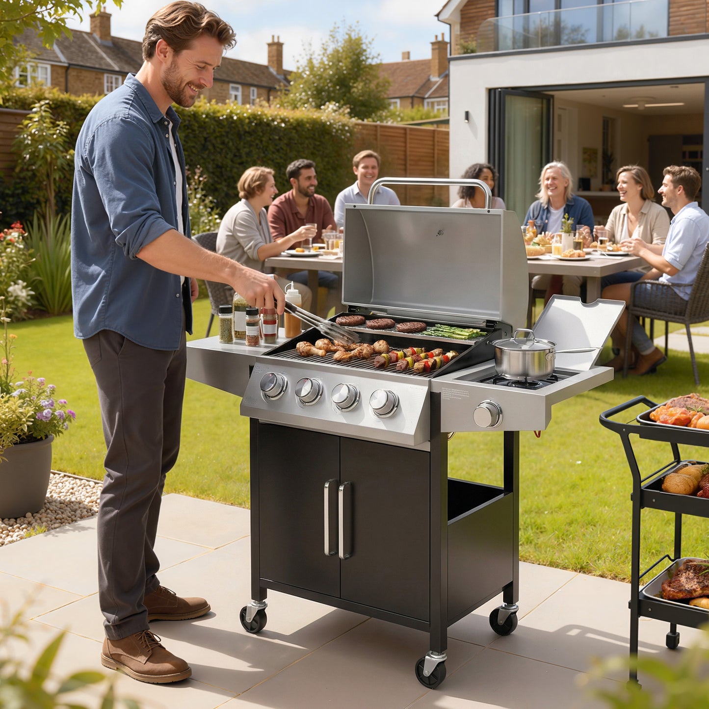 4+1 Burner Gas BBQ with Side Burner