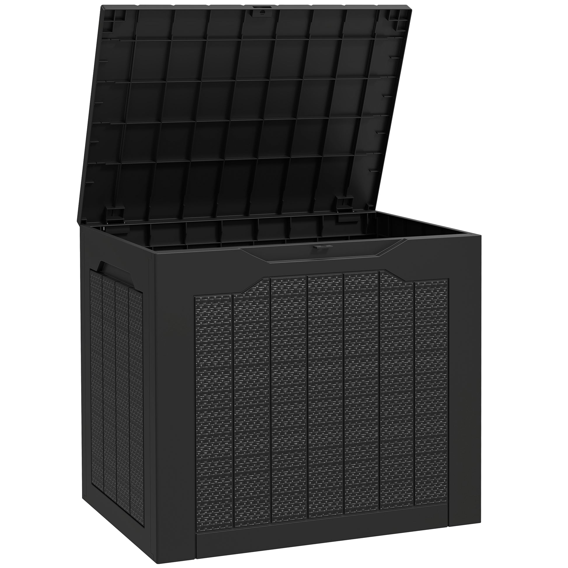 Outsunny - 93L Plastic Garden Storage Box, Black