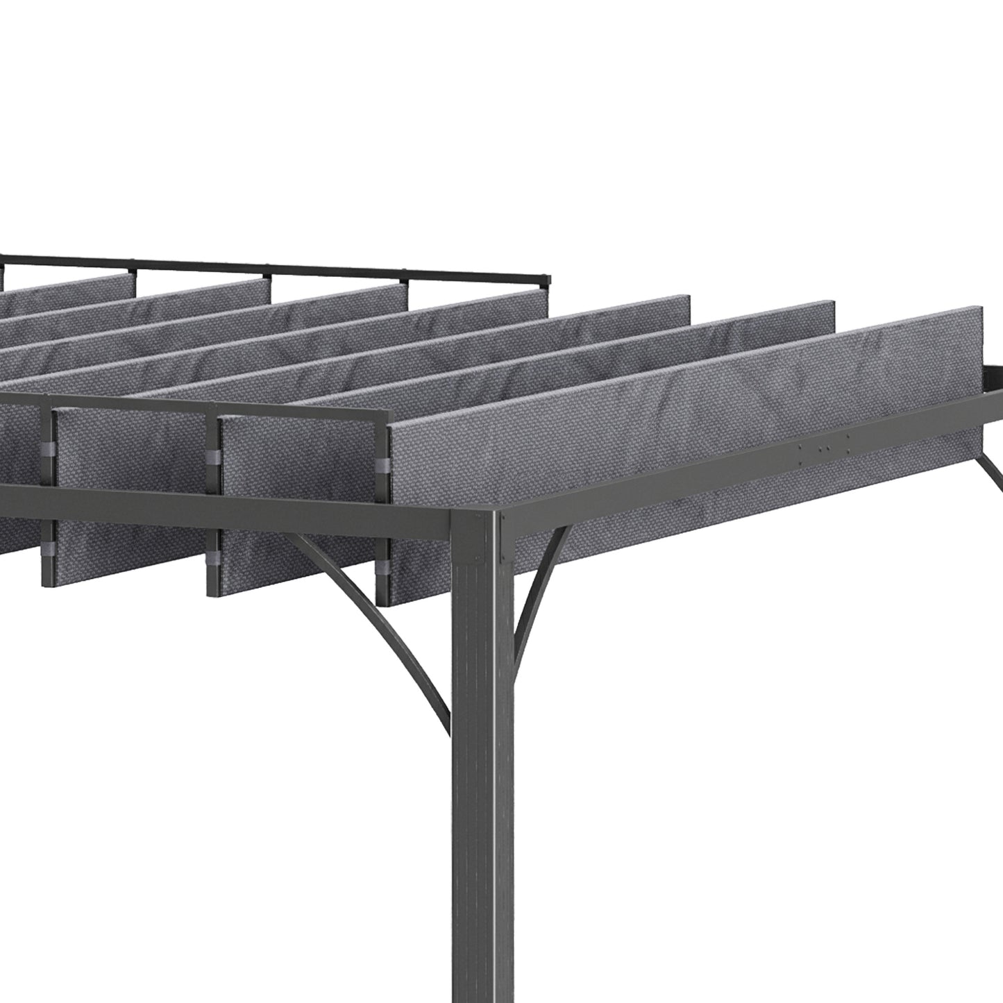 Outsunny 3 x 3(m) Outdoor Pergola with Retractable Roof, Aluminium Louvered Patio Gazebo Canopy for Garden, Patio, Grey