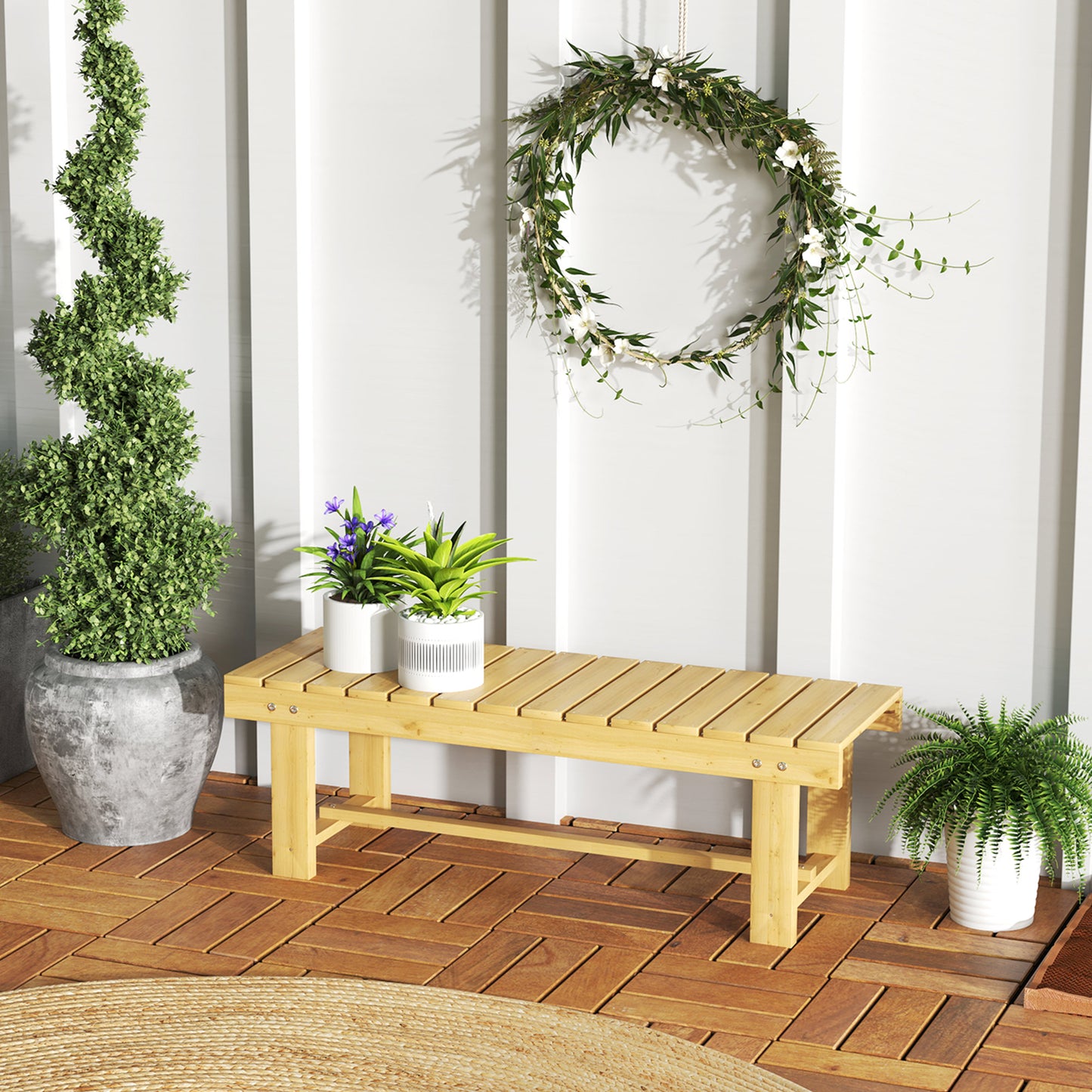 Portofino 1 Piece 2-seater Wooden Garden Bench Fir Patio Loveseat