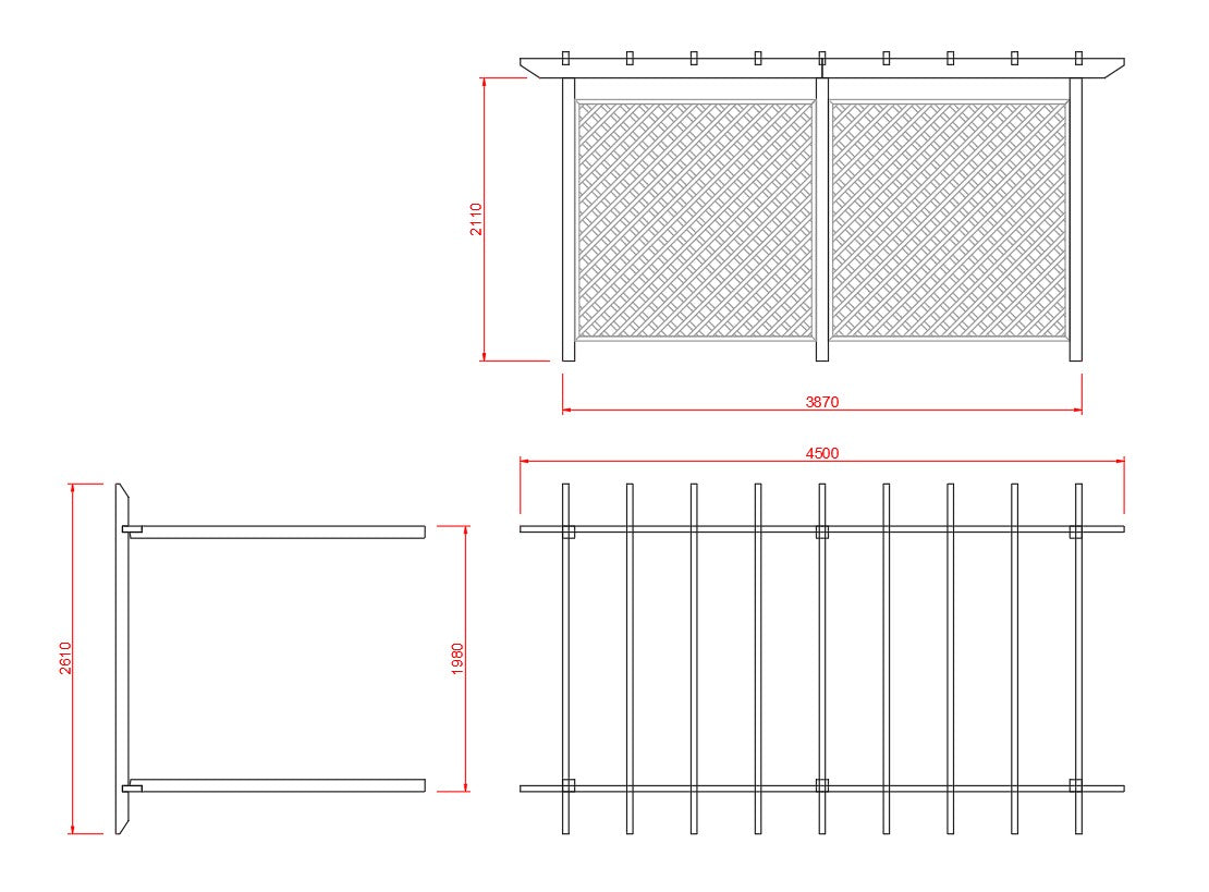 Pérgola Grande de Madera Tratada Térmicamente o Iroko