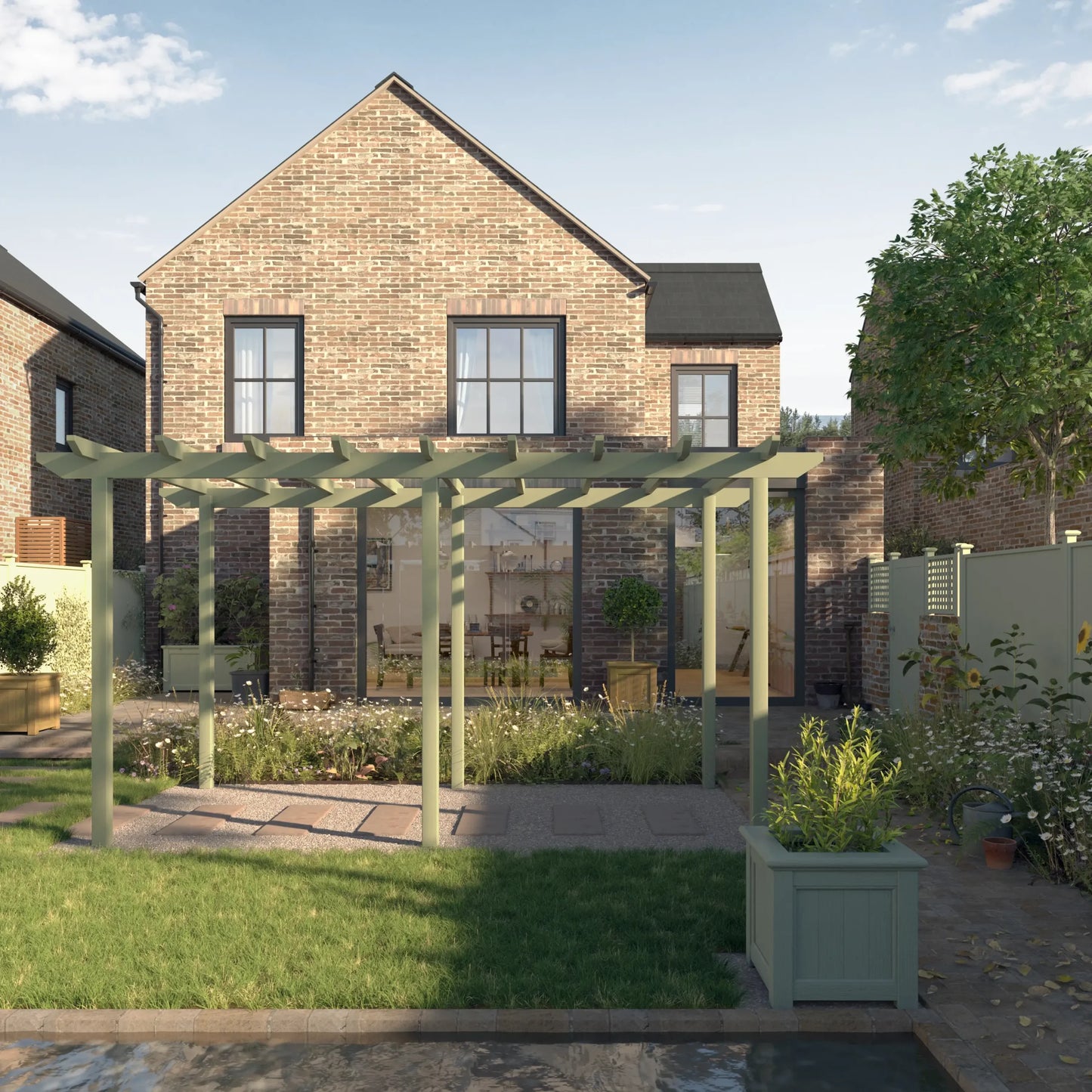 RHS Prestige Pérgola Grande de Iroko o Madera Tratada Térmicamente