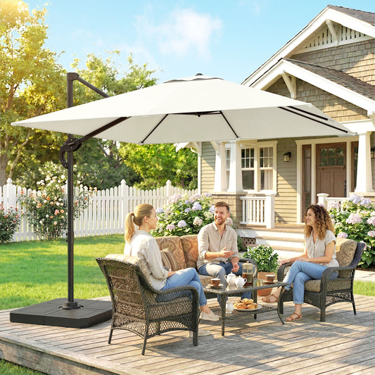 2.4 x 2.4m Cantilever Parasol with Umbrella Weights