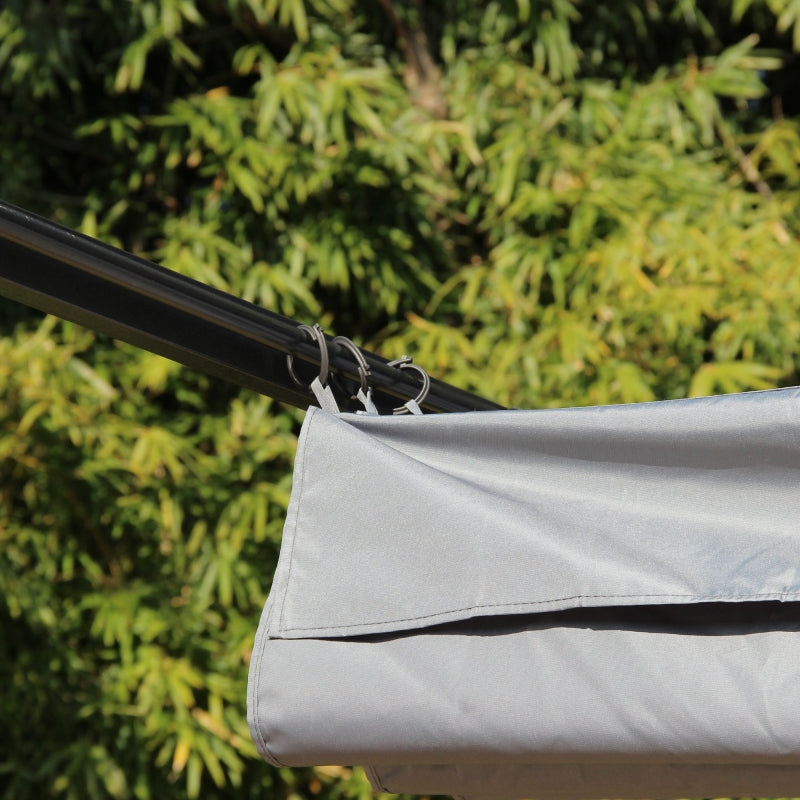 3.5m x 3.5m Grey Metal Pergola with Retractable Canopy – Outdoor Garden Sun Shade Shelter