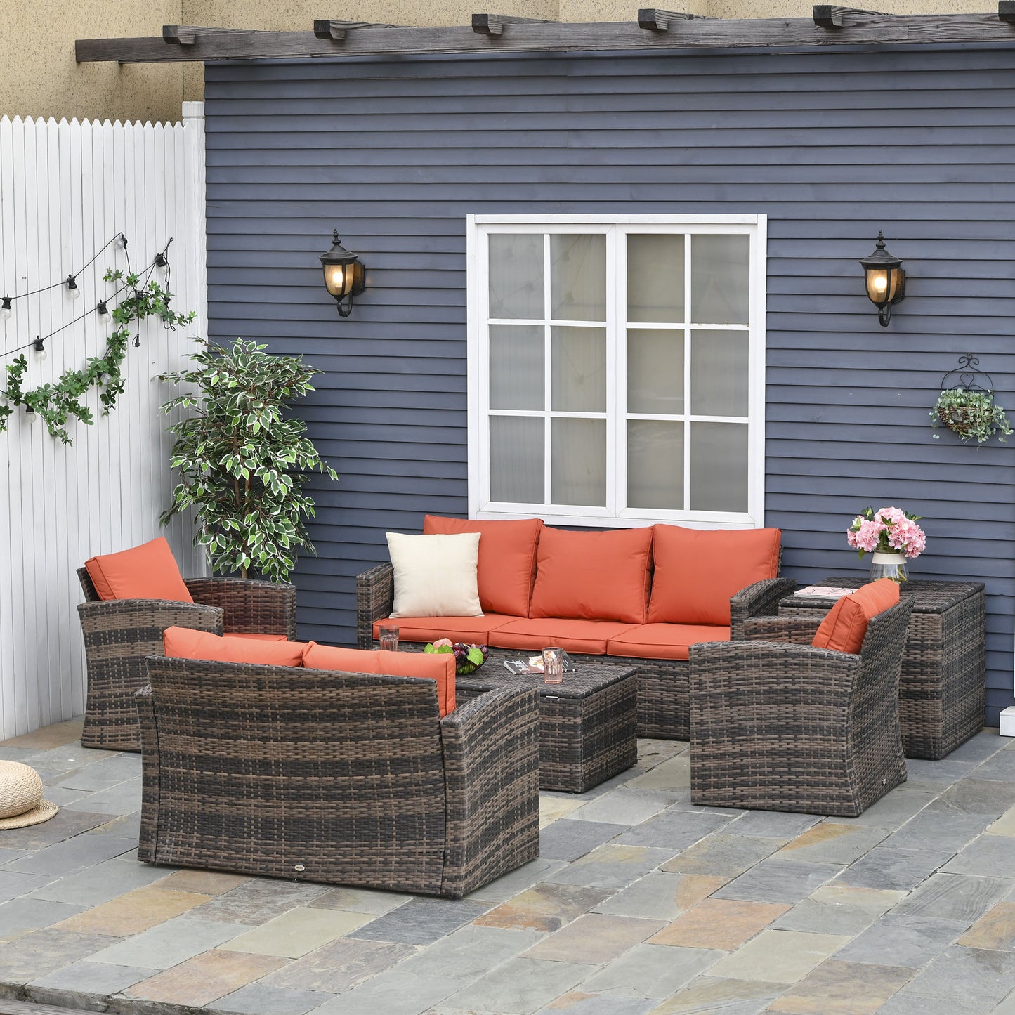 Amalfi 6 Piece Rattan Garden Furniture Set
