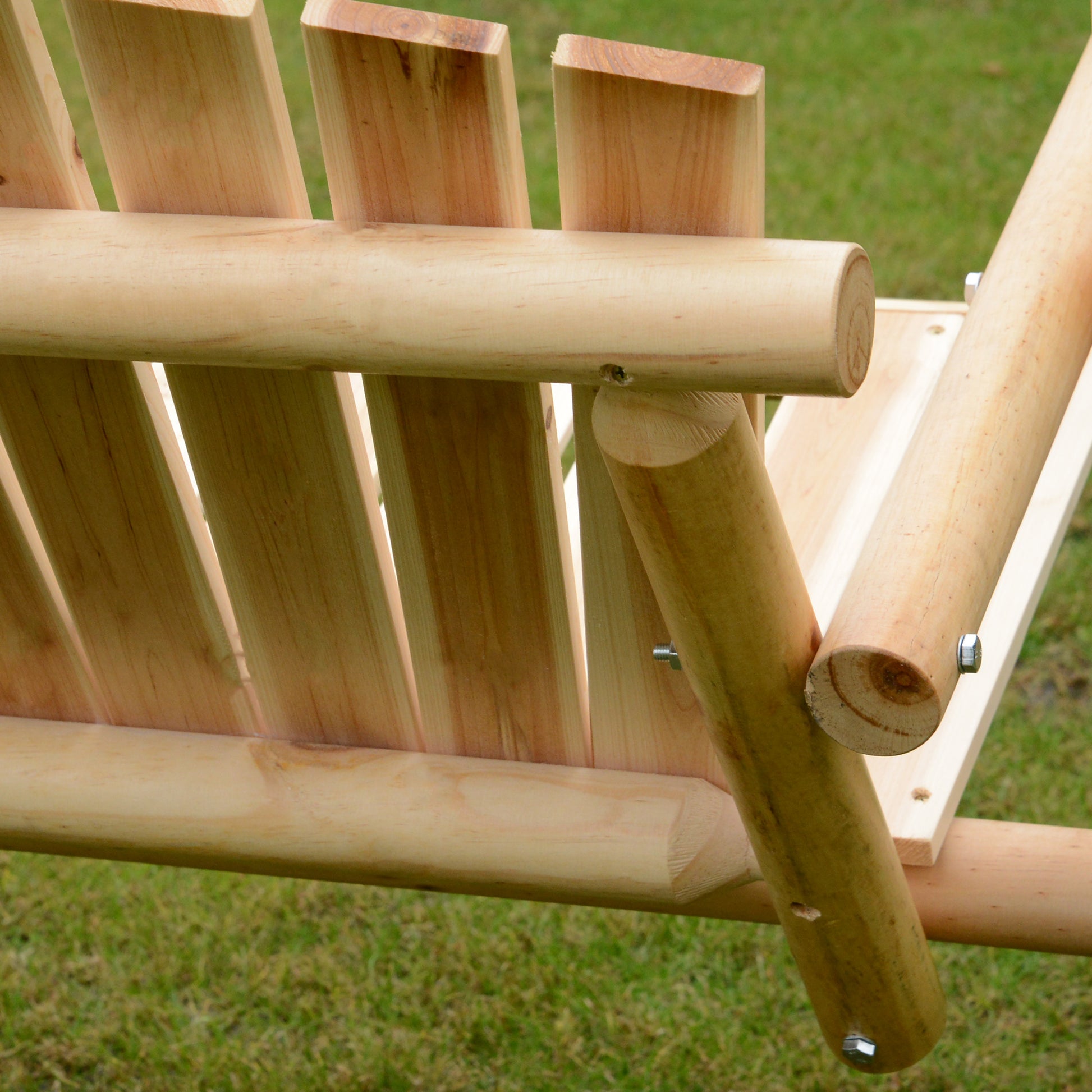Outsunny 2 Seater Wooden Garden Swing Chair, Larch Wood Porch Swing Seat Bench Lounger for Outdoor Patio Garden, 300kg Capacity