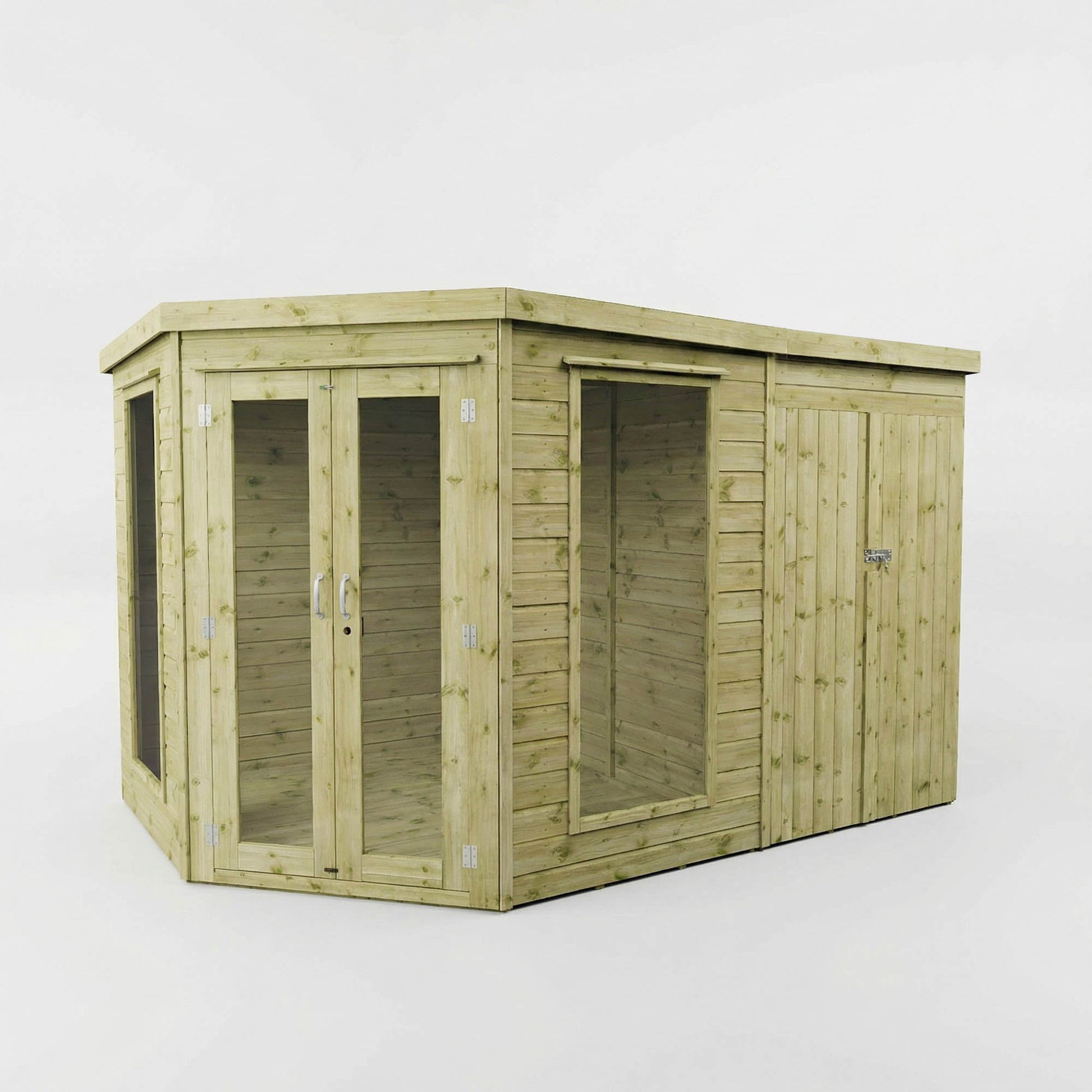 Mercia Premium Corner Summerhouse with Side Shed - Mercia