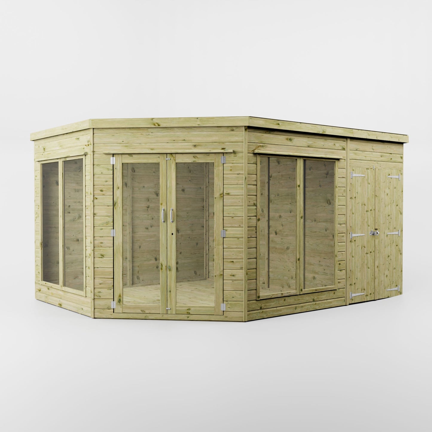 Mercia Premium Corner Summerhouse with Side Shed - image 2