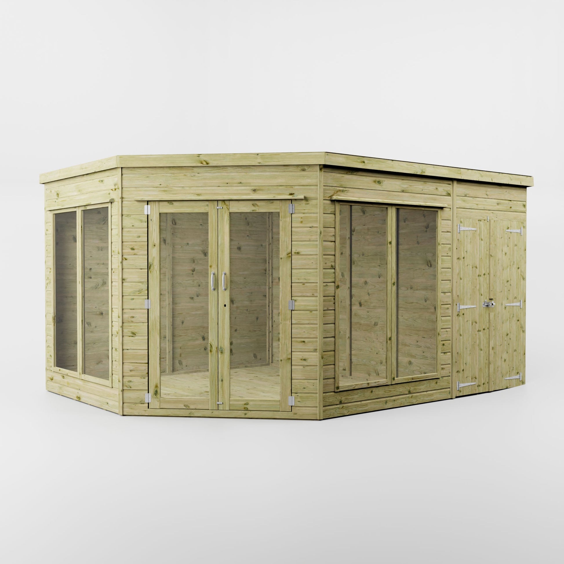 Mercia Premium Corner Summerhouse with Side Shed - image 2