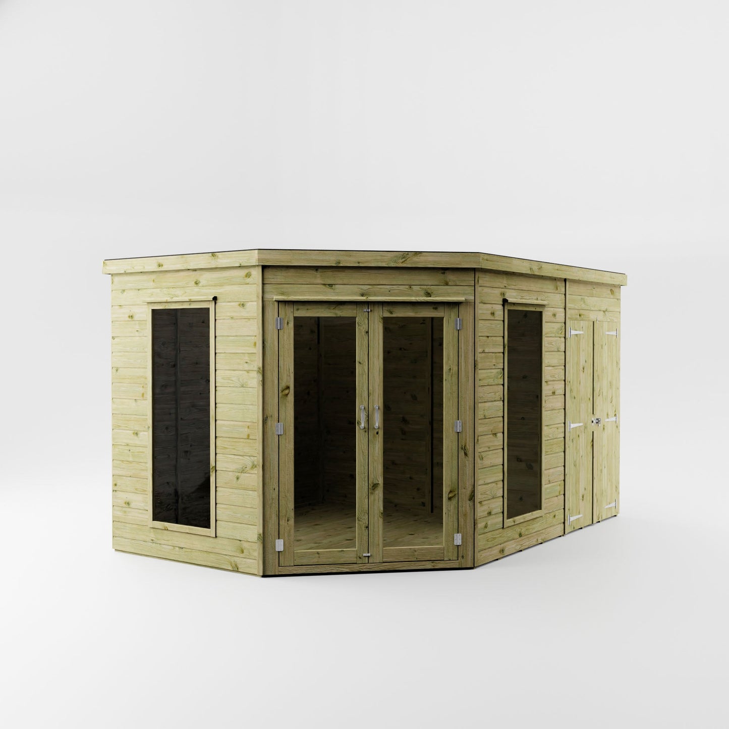 Mercia Premium Corner Summerhouse with Side Shed - image 3