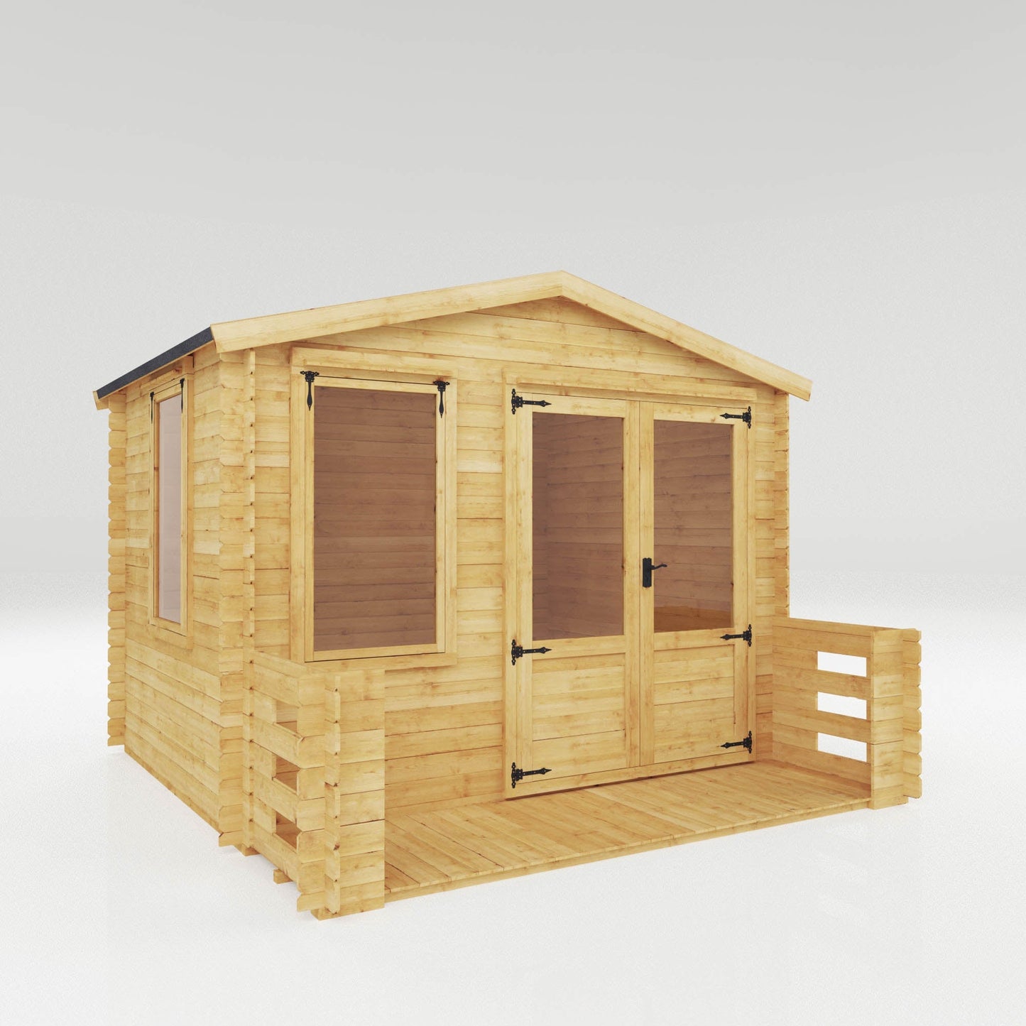 Mercia Value 19mm Apex Log Cabin with Veranda - Mercia
