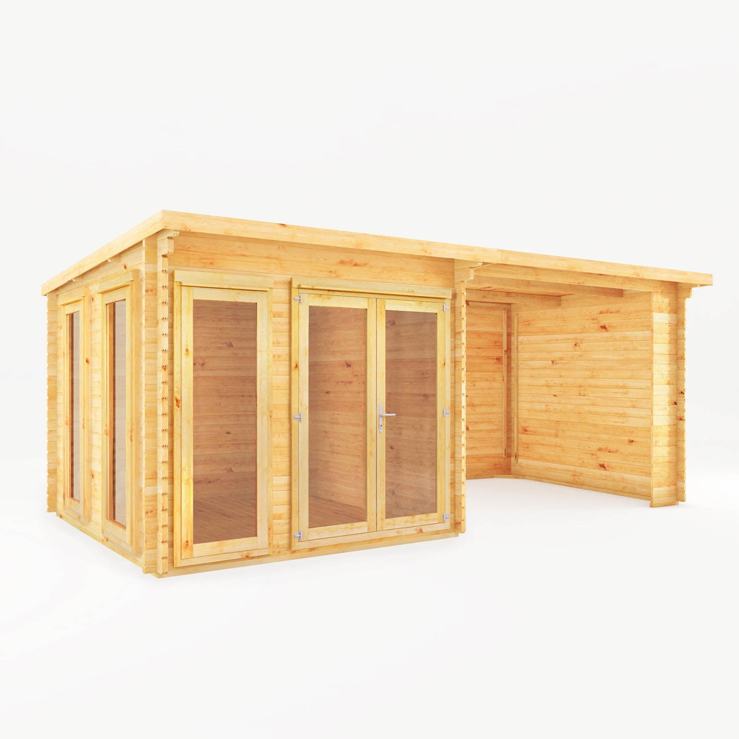 Mercia The Studio Pent Log Cabin with Patio Area - Mercia