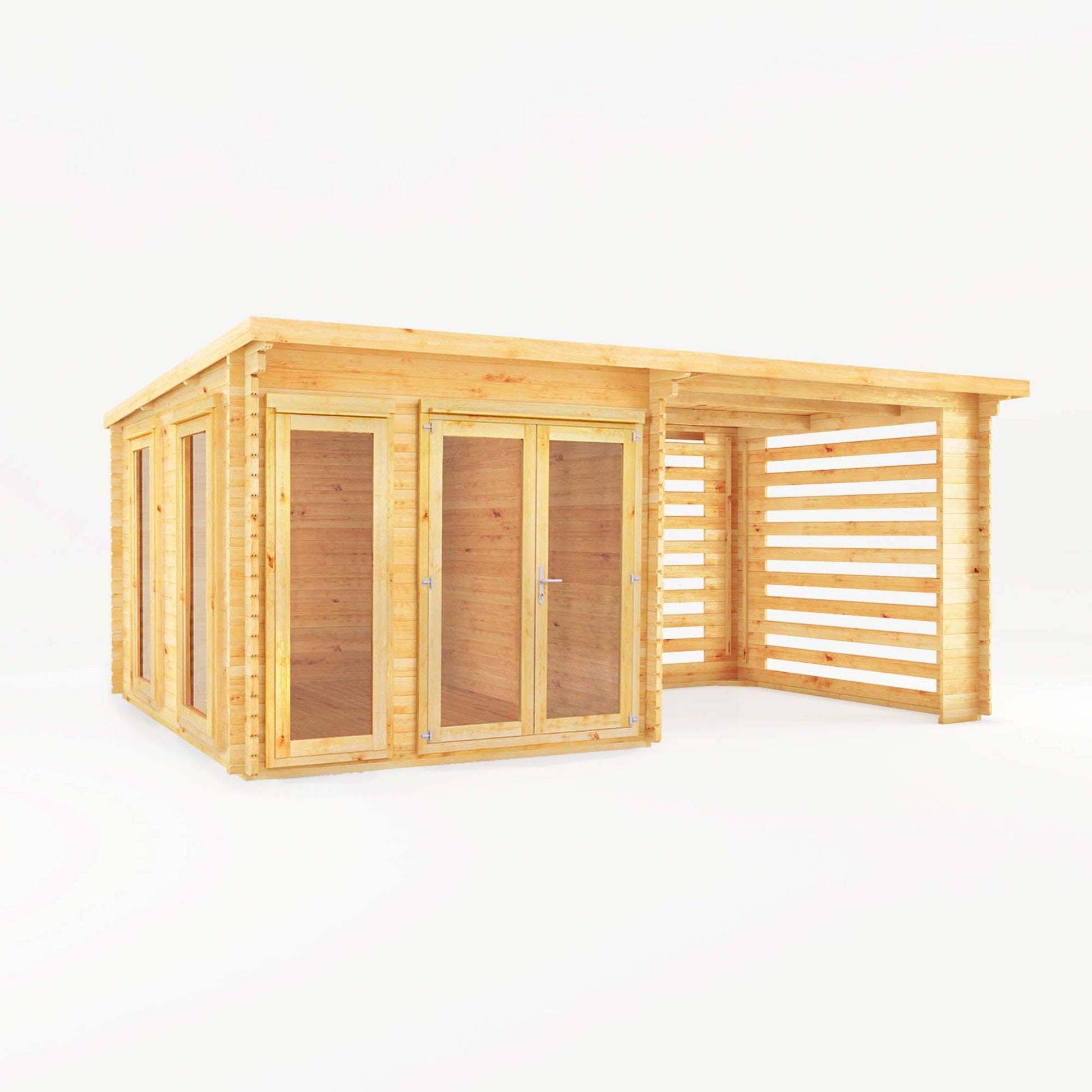 Mercia The Studio Pent Log Cabin with Slatted Area - Mercia