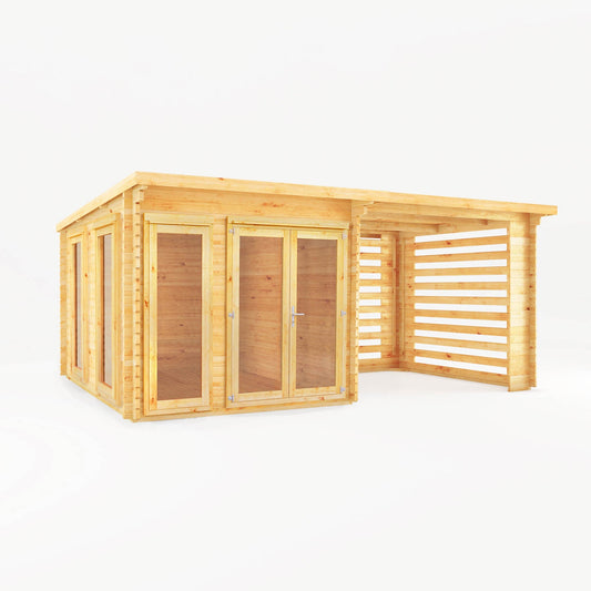 Mercia The Studio Pent Log Cabin with Slatted Area - Mercia