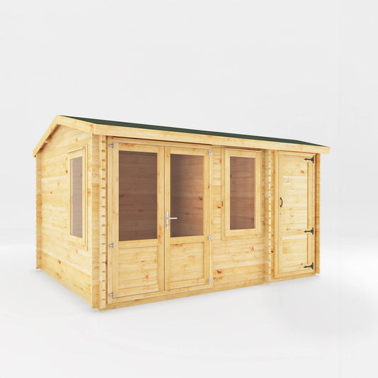 Mercia The Home Office Elite Log Cabin with Side Shed - Mercia
