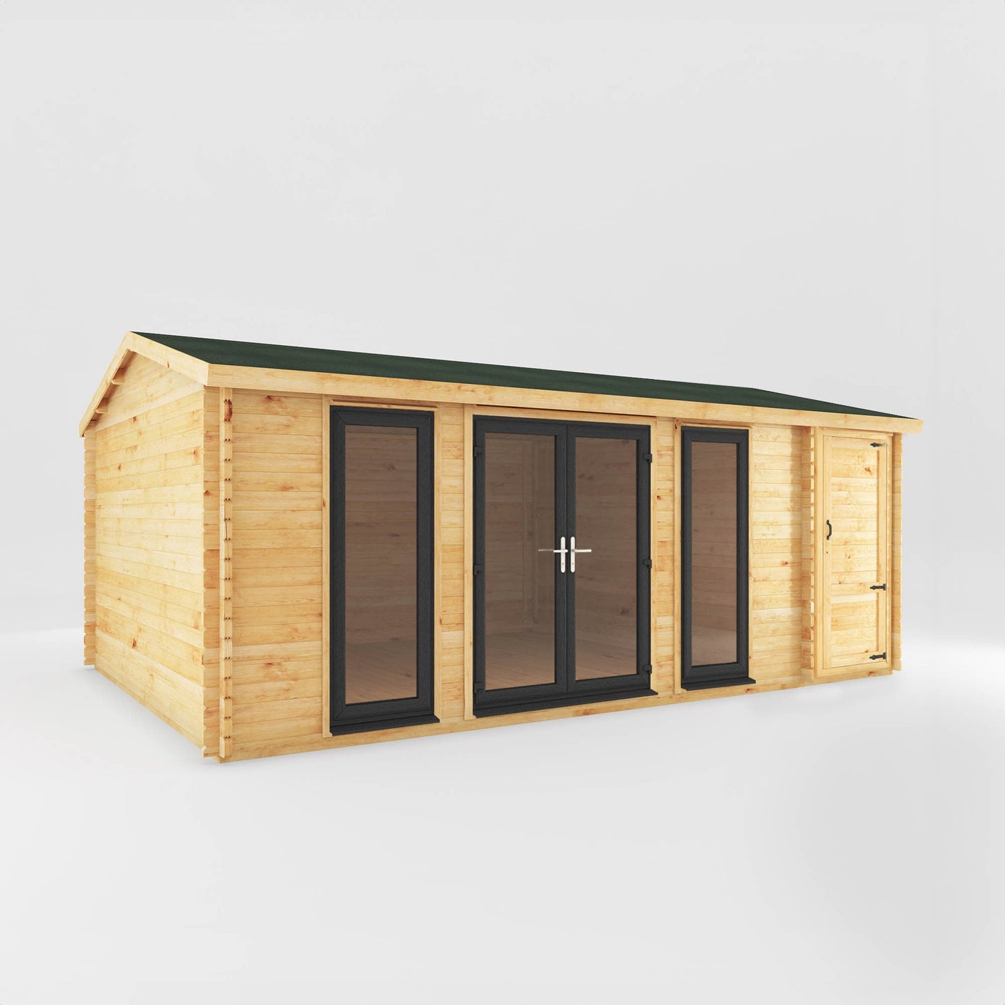 Mercia The Home Office Studio Log Cabin with Side Shed - image 8