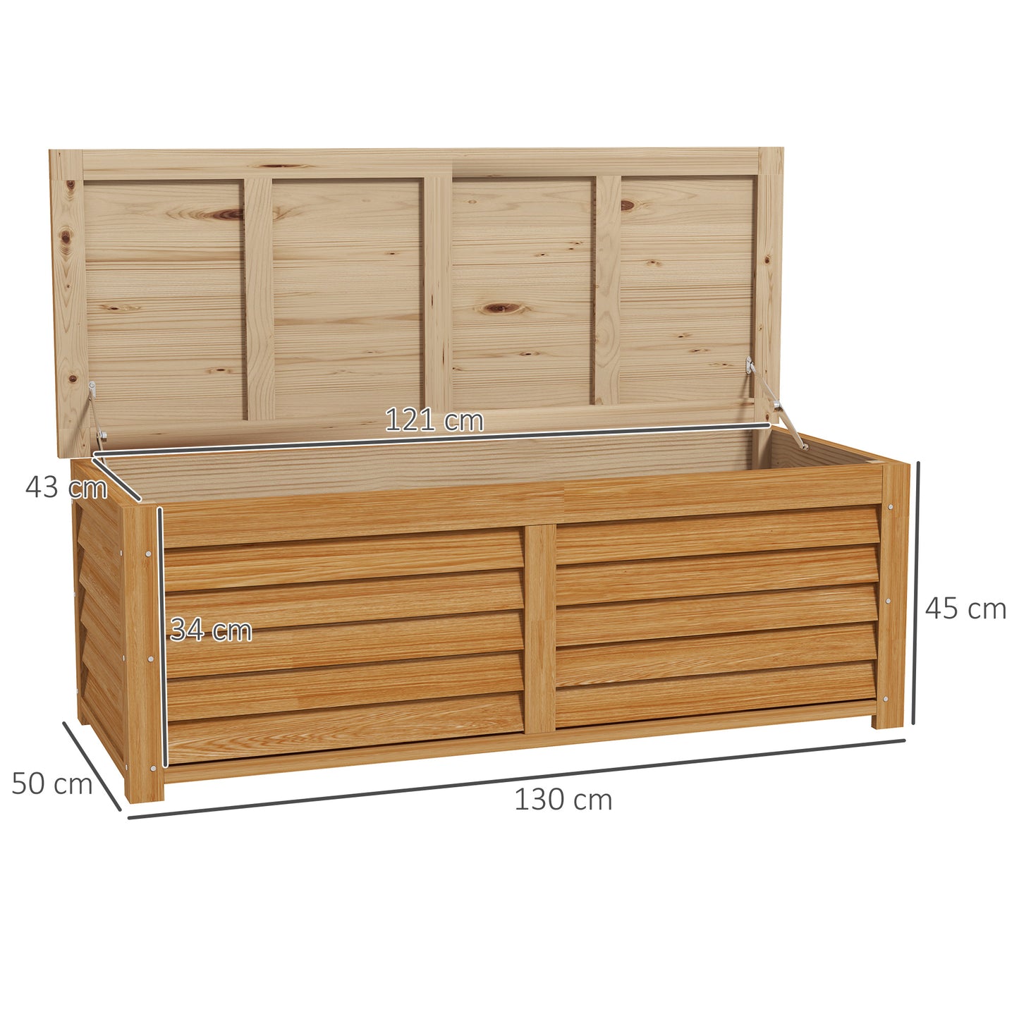 Outsunny - 292L Wooden Garden Storage Box, Brown
