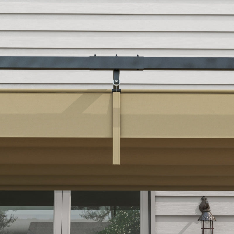 4m x 3m Metal Garden Pergola – Khaki Outdoor Shade Canopy